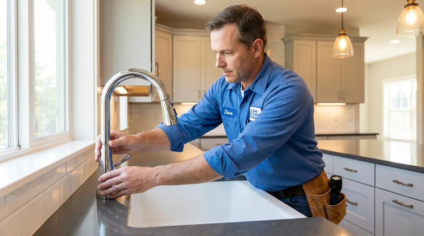 Kitchen faucet installation by Johns Plumbing LLC in Beckemeyer